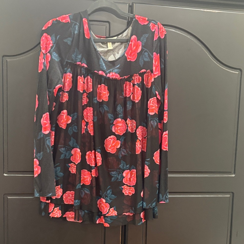 Matilda Jane Black and Red Floral Blouse